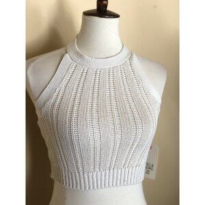 Billabong Womens Ivory  Knit Sands Halter Crop Top